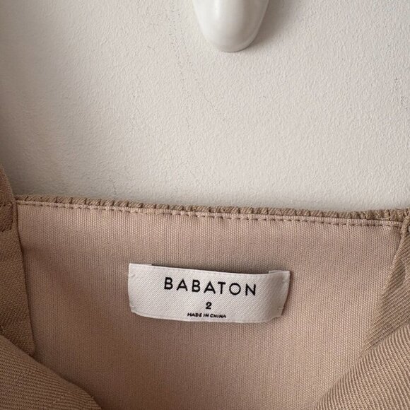 Aritzia Babaton Kofi Belted Button Front Dress Tan Size 2 - Picture 8 of 10